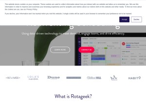 How rotageek.com looks like on a tablet such as an iPad.