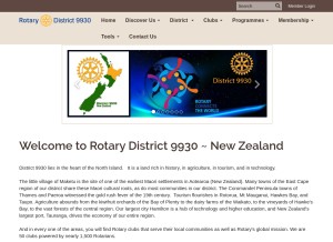 How rotary9930.org looks like on a tablet such as an iPad.