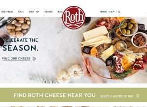 How rothcheese.com looks like on a tablet such as an iPad.