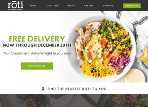 How roti.com looks like on a tablet such as an iPad.