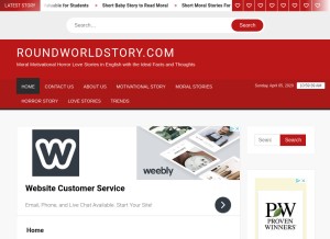 How roundworldstory.com looks like on a tablet such as an iPad.
