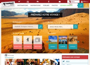 How routard.com looks like on a tablet such as an iPad.