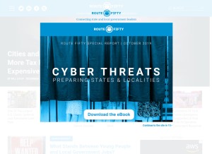 How routefifty.com looks like on a tablet such as an iPad.