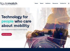 How routematch.com looks like on a tablet such as an iPad.