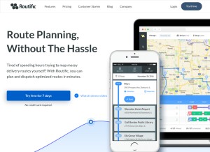 How routific.com looks like on a tablet such as an iPad.