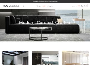How roveconcepts.com looks like on a tablet such as an iPad.