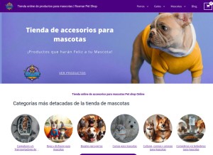 How roxmar.pet looks like on a tablet such as an iPad.