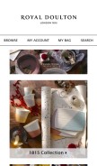 How royaldoulton.com looks like on a mobile device such as an iPhone.