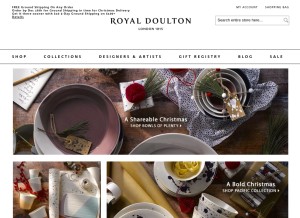 How royaldoulton.com looks like on a tablet such as an iPad.
