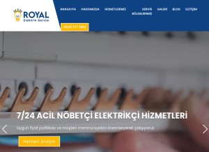 How royalelektrik.com looks like on a tablet such as an iPad.