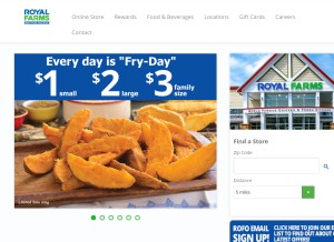 How royalfarms.com looks like on a tablet such as an iPad.