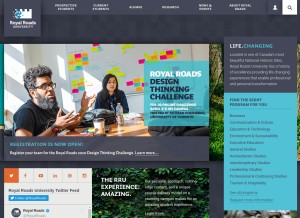 How royalroads.ca looks like on a tablet such as an iPad.