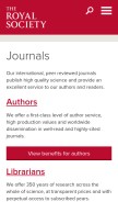 How royalsocietypublishing.org looks like on a mobile device such as an iPhone.