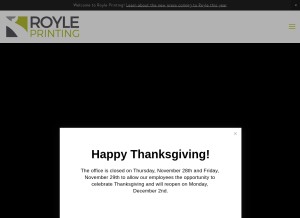 How royle.com looks like on a tablet such as an iPad.