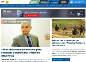 How rpp.pe looks like on a tablet such as an iPad.