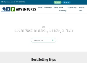 How rptreks.com looks like on a tablet such as an iPad.