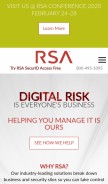 How rsa.com looks like on a mobile device such as an iPhone.
