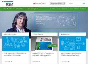 How rsmus.com looks like on a tablet such as an iPad.