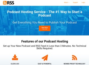 How rss.com looks like on a tablet such as an iPad.