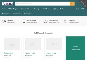 How rstmexpress.com looks like on a tablet such as an iPad.