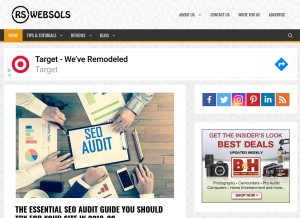How rswebsols.com looks like on a tablet such as an iPad.