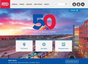 How rtd-denver.com looks like on a tablet such as an iPad.
