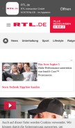 How rtl.de looks like on a mobile device such as an iPhone.