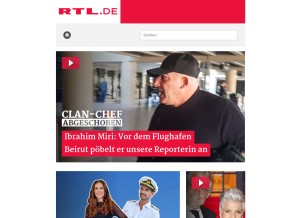 How rtl.de looks like on a tablet such as an iPad.