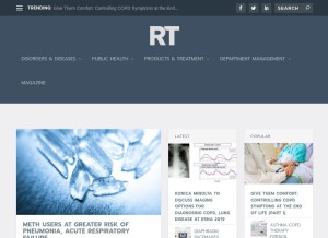 How rtmagazine.com looks like on a tablet such as an iPad.