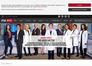 How rts.ch looks like on a tablet such as an iPad.