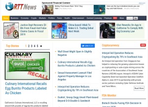 How rttnews.com looks like on a tablet such as an iPad.