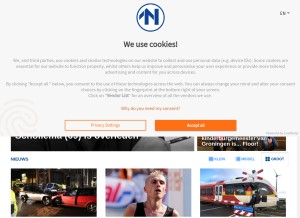 How rtvnoord.nl looks like on a tablet such as an iPad.