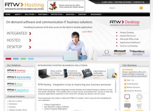 How rtwhosting.com looks like on a tablet such as an iPad.