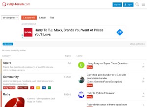 How ruby-forum.com looks like on a tablet such as an iPad.