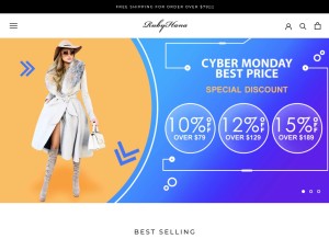 How rubyhana.com looks like on a tablet such as an iPad.