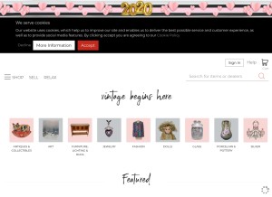 How rubylane.com looks like on a tablet such as an iPad.