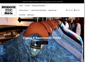 How ruddockshirts.com looks like on a tablet such as an iPad.