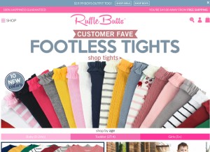 How rufflebutts.com looks like on a tablet such as an iPad.