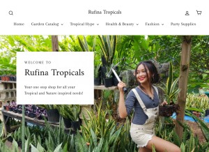 How rufinatropicals.com looks like on a tablet such as an iPad.