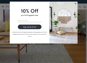 How ruggable.com looks like on a tablet such as an iPad.