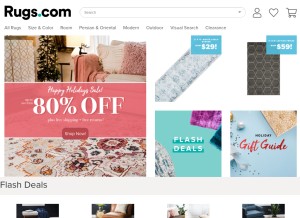How rugs.com looks like on a tablet such as an iPad.