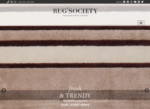 How rugsociety.eu looks like on a tablet such as an iPad.