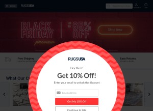 How rugsusa.com looks like on a tablet such as an iPad.