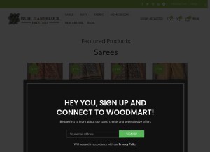 How ruhihandblockprinters.com looks like on a tablet such as an iPad.