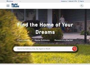 How ruhlhomes.com looks like on a tablet such as an iPad.