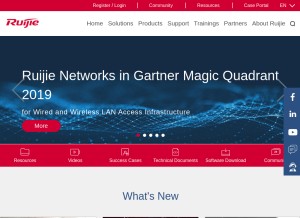 How ruijienetworks.com looks like on a tablet such as an iPad.
