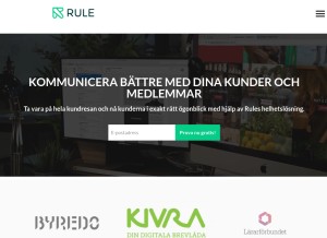 How rulemailer.se looks like on a tablet such as an iPad.