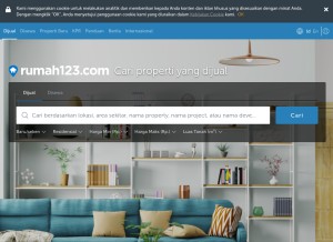 How rumah123.com looks like on a tablet such as an iPad.