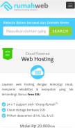 How rumahweb.com looks like on a mobile device such as an iPhone.