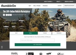 How rumbleon.com looks like on a tablet such as an iPad.